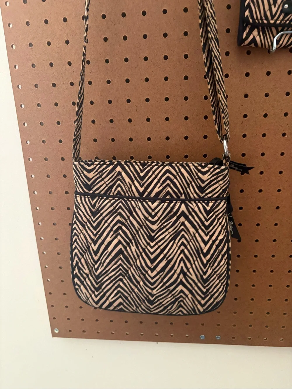 Vera Bradley Petite Double Zip Hipster Purse Bag Zebra Print with Wallet